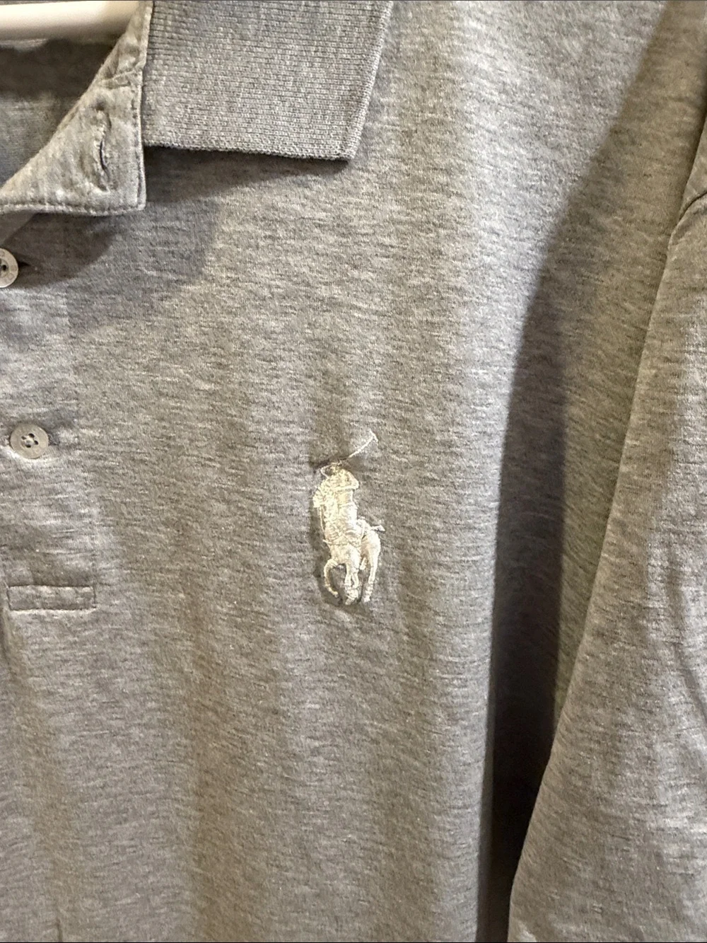 Ralph Lauren Light Gray Cotton Polo Shirt
